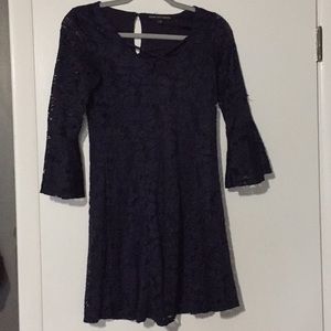 Navy Blue Floral Dress